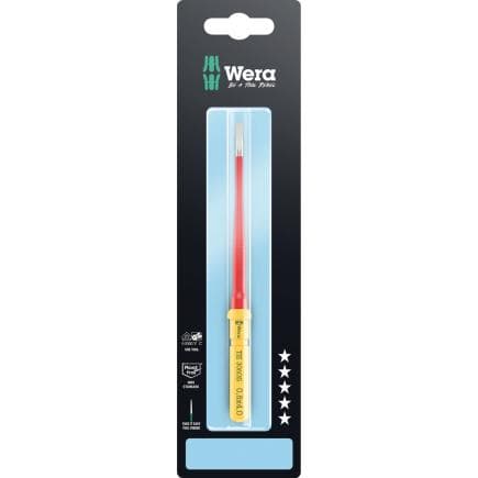 WERA 05006575001 - Kraftform Kompakt VDE 3060 i Tournevis interchangeable en acier inoxydable pour vis à fente