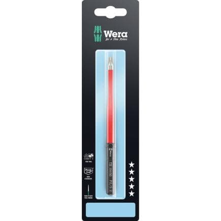 WERA 05006584001 - Tournevis interchangeable Kraftform Kompakt VDE 3065 iS PZ/S en acier inoxydable pour vis PlusMinus Slotted/Pozidriv