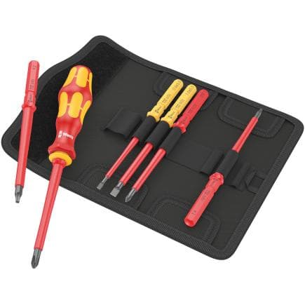 WERA 05006604001 - Kraftform Kompakt VDE et porte-embouts set en pouces (7 pièces)