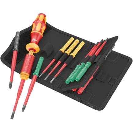 WERA 05006605001 - Kraftform Kompakt VDE Jeu de tournevis dynamométriques et embouts extra minces (15 pièces)
