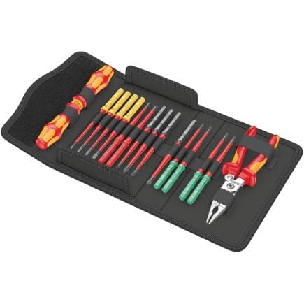 WERA 05006612001 - Kraftform Kompakt VDE extra slim et kit de porte-embouts (17 pièces)
