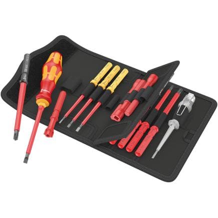 WERA 05006613001 - Kit d’embouts et de porte-embouts Kraftform Kompakt VDE Universal 1 (18 pièces)