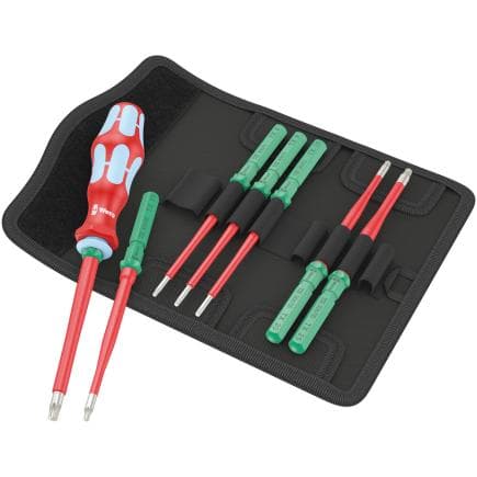 WERA 05006630001 - Kit d’embouts et de porte-embouts Kraftform Kompakt VDE Inox extra mince (8 pièces)