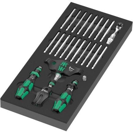 WERA 05150152001 - 9752 - Mousse thermoformée avec jeu de cliquets Kraftform Kompakt (24 pièces)