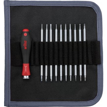 WIHA 27820 - Jeu de tournevis avec lames de rechange SYSTEM 4 assorties avec trousse enroulable