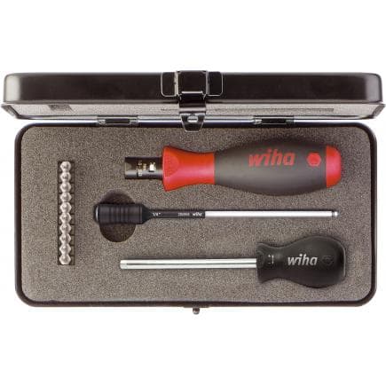 WIHA 34614 - Jeu de tournevis dynamométriques TorqueVario®-S avec plage de couple mécanique variable avec TORX® 14 embouts et TORX PLUS® en coffret