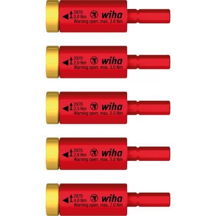 WIHA 41479 - Jeu d'adaptateurs dynamométriques électriques easyTorque 1000V pour supports slimBit et slimVario® sous blister (5 pcs.)