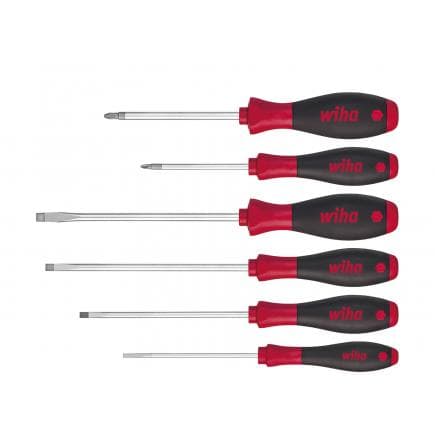 WIHA 07153 - Jeu de tournevis SoftFinish® à fente Pozidriv (6 pcs.)