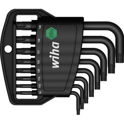 WIHA 36461 - Jeu de clés Allen courtes oxydée noire dans support TORX® classique (9 pcs.)