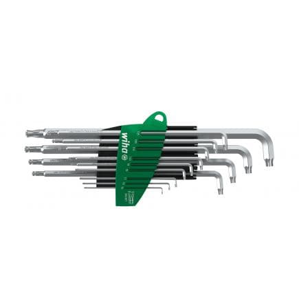 WIHA 40979 - Jeu de clés Allen dans support ProStar Stubby avec tête sphérique TORX® argent titane (14 pcs.)