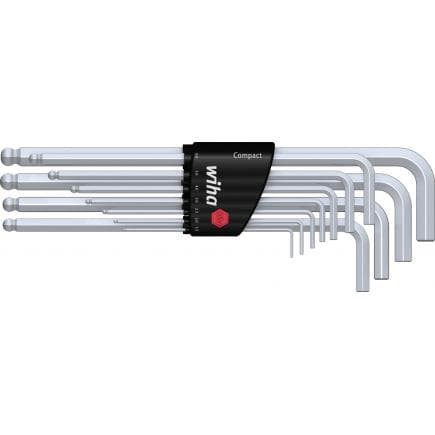 WIHA 36453 - Jeu de clés Allen dans support Compact avec tête sphérique hexagonale chrome mat (12 pcs.)