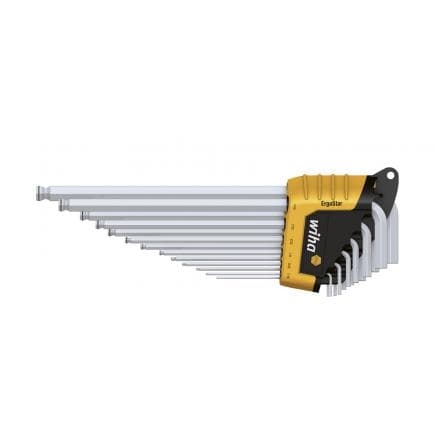 WIHA 36521 - Jeu de clés Allen dans support ErgoStar avec tête sphérique hexagonale MagicRing® chrome mat en pouces (14 pcs.)
