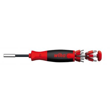 WIHA 38600 - Tournevis porte-embout avec magasin LiftUp 25 magnétique 1/4" avec 12 embouts assortis