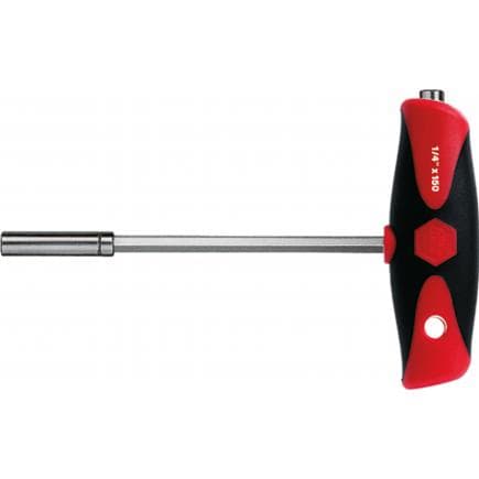 WIHA 26179 - Tournevis à manche en T et deux porte-embout magnétiques ComfortGrip 1/4"