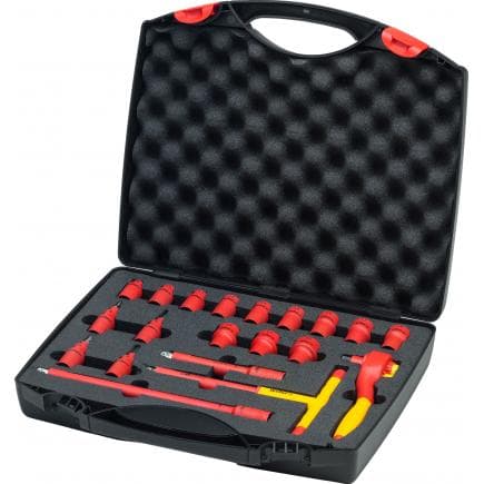WIHA 43023 - Jeu de clés à cliquet isolées 1000V 3/8" en mallette (21 pcs.)