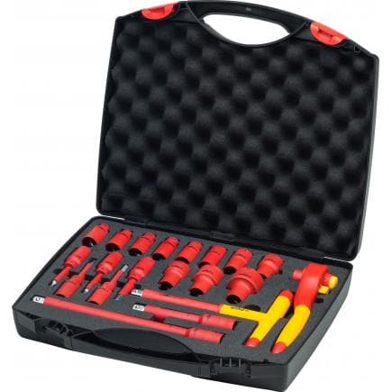 WIHA 43024 - Jeu de clés à cliquet isolées 1000V 1/2" en mallette (21 pcs.)