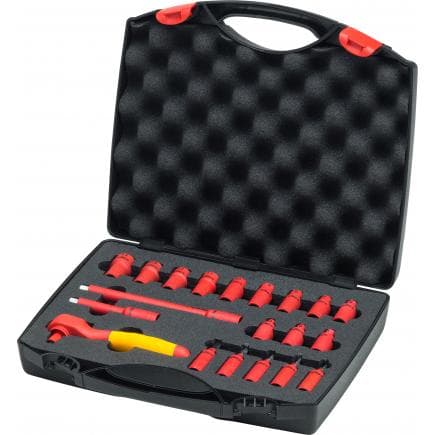 WIHA 43025 - Jeu de clés à cliquet isolées 1000V 1/4" en mallette (21 pcs.)