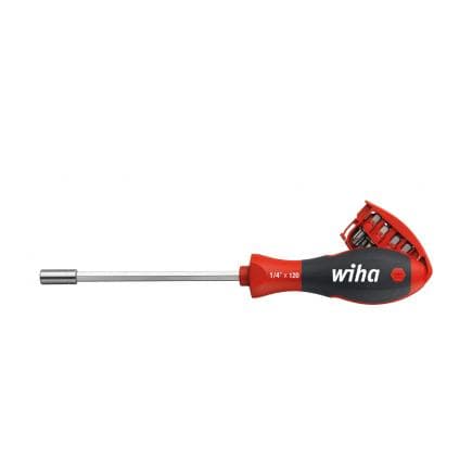 WIHA 33008 - Tournevis avec porte-embout magnétique à magasin avec 8 embouts TORX® 1/4" sous blister