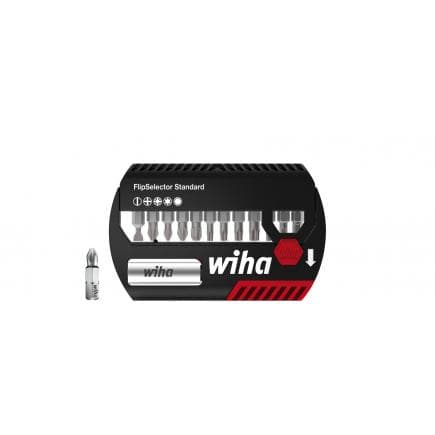 WIHA 39083 - Jeu d'embouts FlipSelector Standard 25 mm assortis 1/4" avec clip ceinture sous blister (14 pcs.)