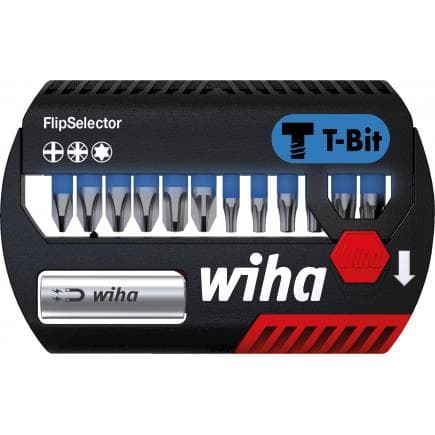WIHA 41824 - Jeu d'embouts FlipSelector T 25 mm Phillips, Pozidriv et TORX® 1/4" (14 pcs.)