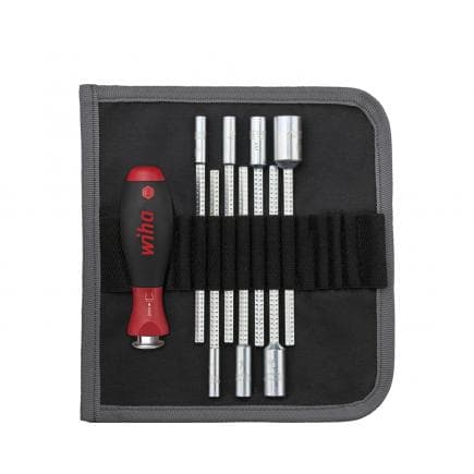 WIHA 27712 - Jeu de tournevis avec lames de rechange SYSTEM 6 à tube hexagonale avec trousse enroulable (13 pcs.)