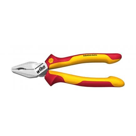 WIHA 33186 - Pince universelle à usage intensif Industrial électrique 1000V avec DynamicJoint® et OptiGrip avec tranchant extra long
