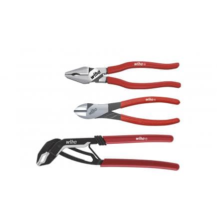 WIHA 26853 - Jeu de pinces Classic avec pince universelle usage intensif, pince muliprise et pince coupante usage intensif (3 pcs.)