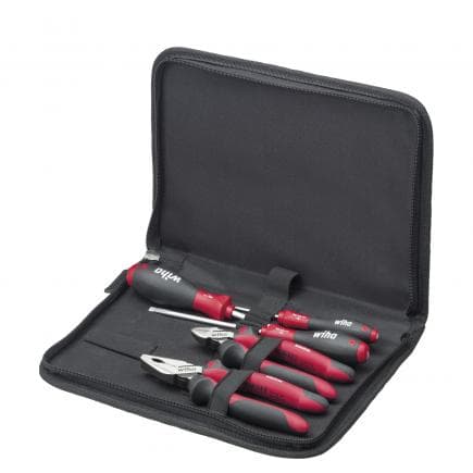WIHA 30824 - Jeu d'outils de mécanicien avec tournevis, pince coupante et pince universelle avec porte-outils (6 pcs.)