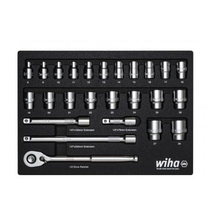 WIHA 44740 - Jeu cliquet 1/2" et embouts (26 pcs.)
